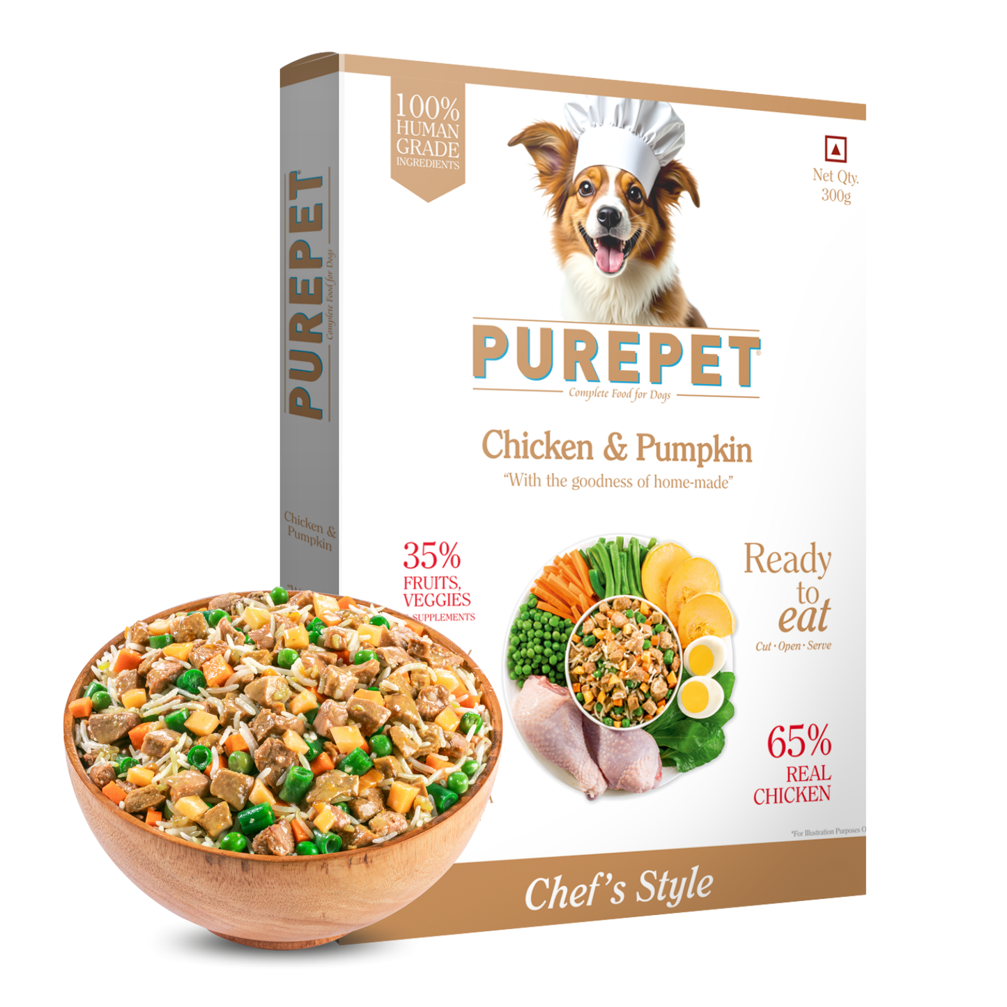 Purepet Pack of 7 Mutton, Chicken, Vegetable & Pumpkin Biryani Fresh Food for Dogs