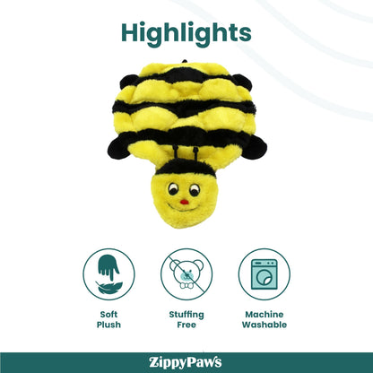 Zippy Paws Squeakie Crawler Bertie the Bee Plush Toy for Dogs