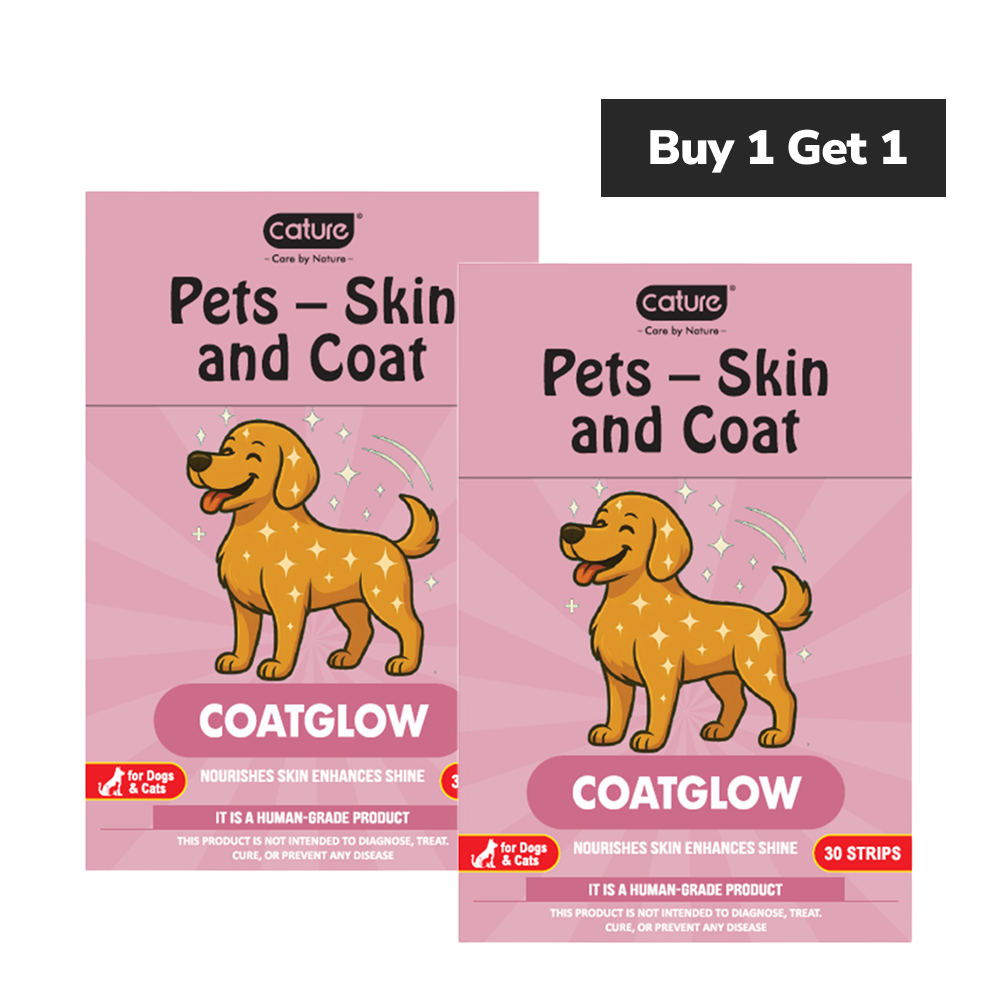 Cature Care by Nature Coatglow Natural Spearmint Flavoured Dissolving Oral Strips for Dogs and Cats (Buy 1 Get 1)