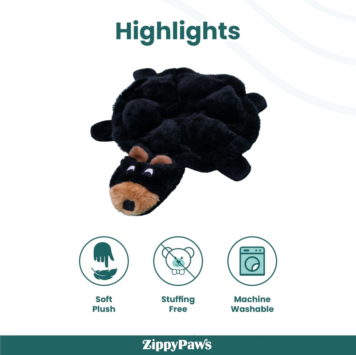 Zippy Paws Squeakie Crawler Bubba the Bear Plush Toy for Dogs