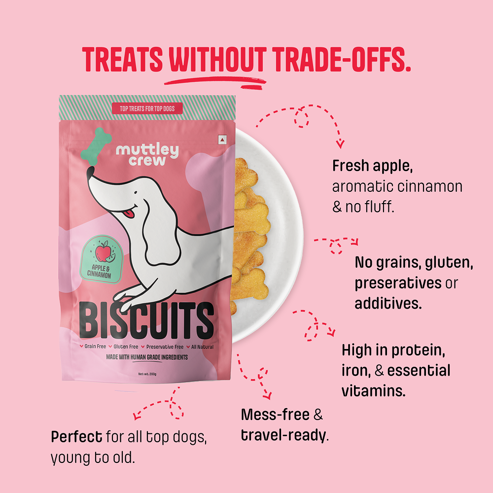 Muttley Crew Apple and Cinnamon Biscuits Dog Treats