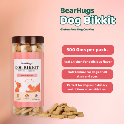 BearHugs Real Chicken Bikkit Gluten Free Cookies Dog Treats