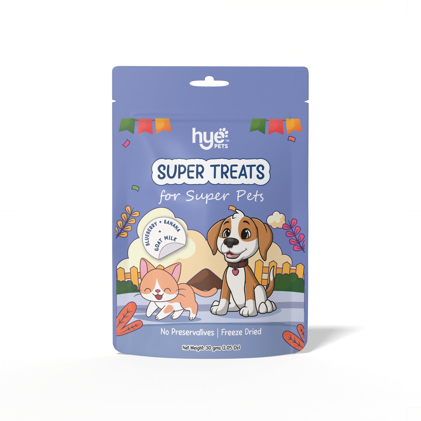 HYE Pets Freeze Dried Treats with Goat Milk, Blueberry, and Banana for Dogs and Cats