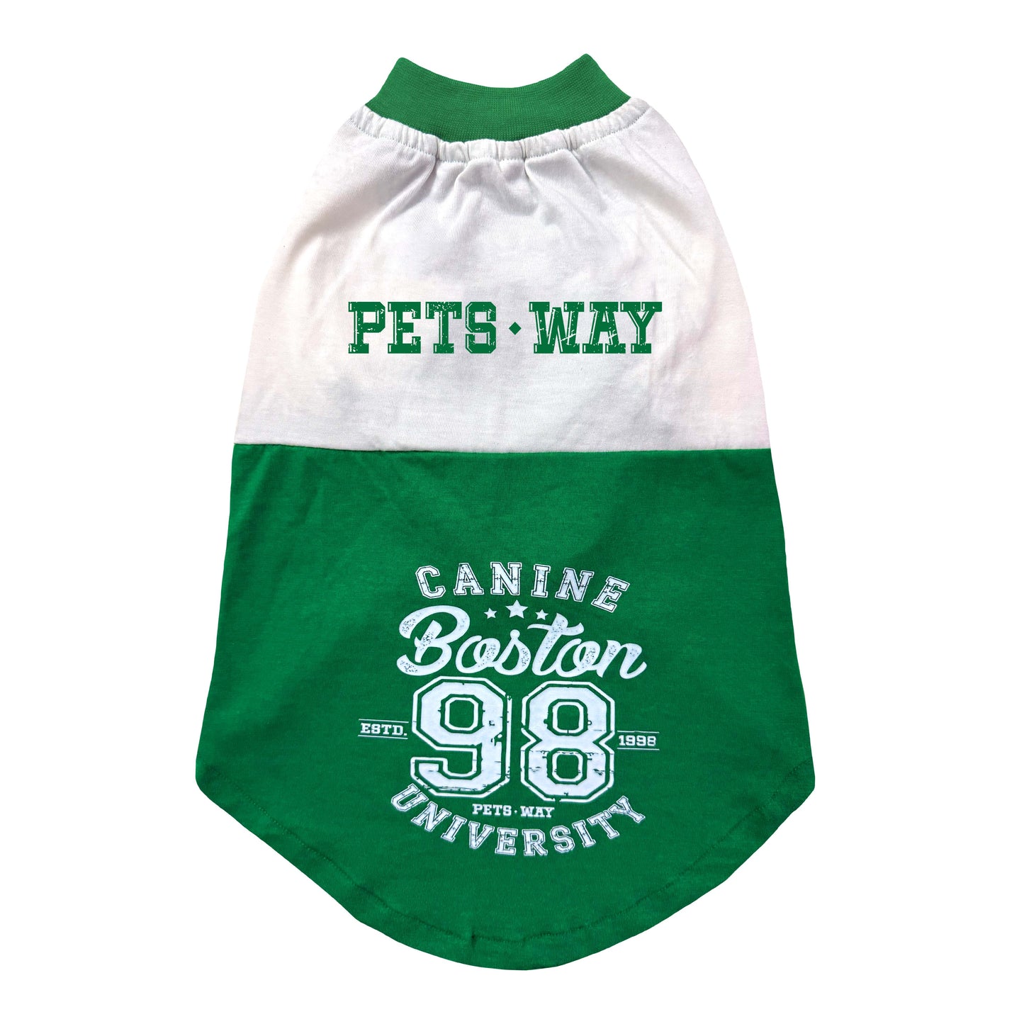 Pets Way Boston Barkball Tshirt for Dogs (Green/White)