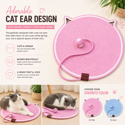 Talking Dog Club Rope Scratching Mat for Cats (Pink)