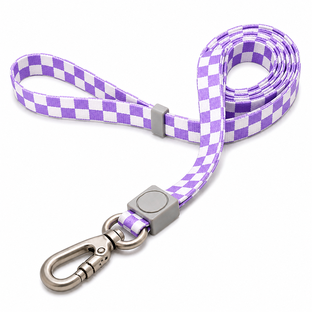 Talking Dog Club Checkmate Leash and Collar Combo (Purple)