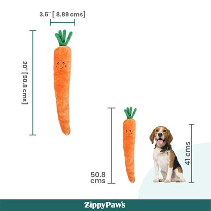 Zippy Paws Carrot Jigglerz Plush Toy for Dogs