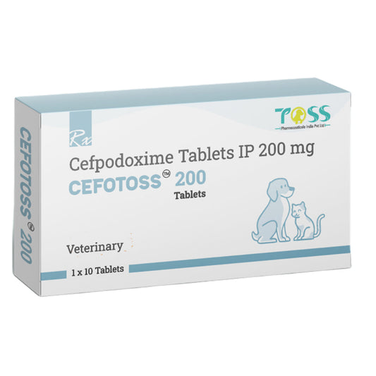 Tossvet Cefotoss 200mg Tablets (Cefpodoxime) for Dogs and Cats