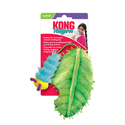 Kong Flingaroo Caterpillar Toy for Cats (Blue & Green)