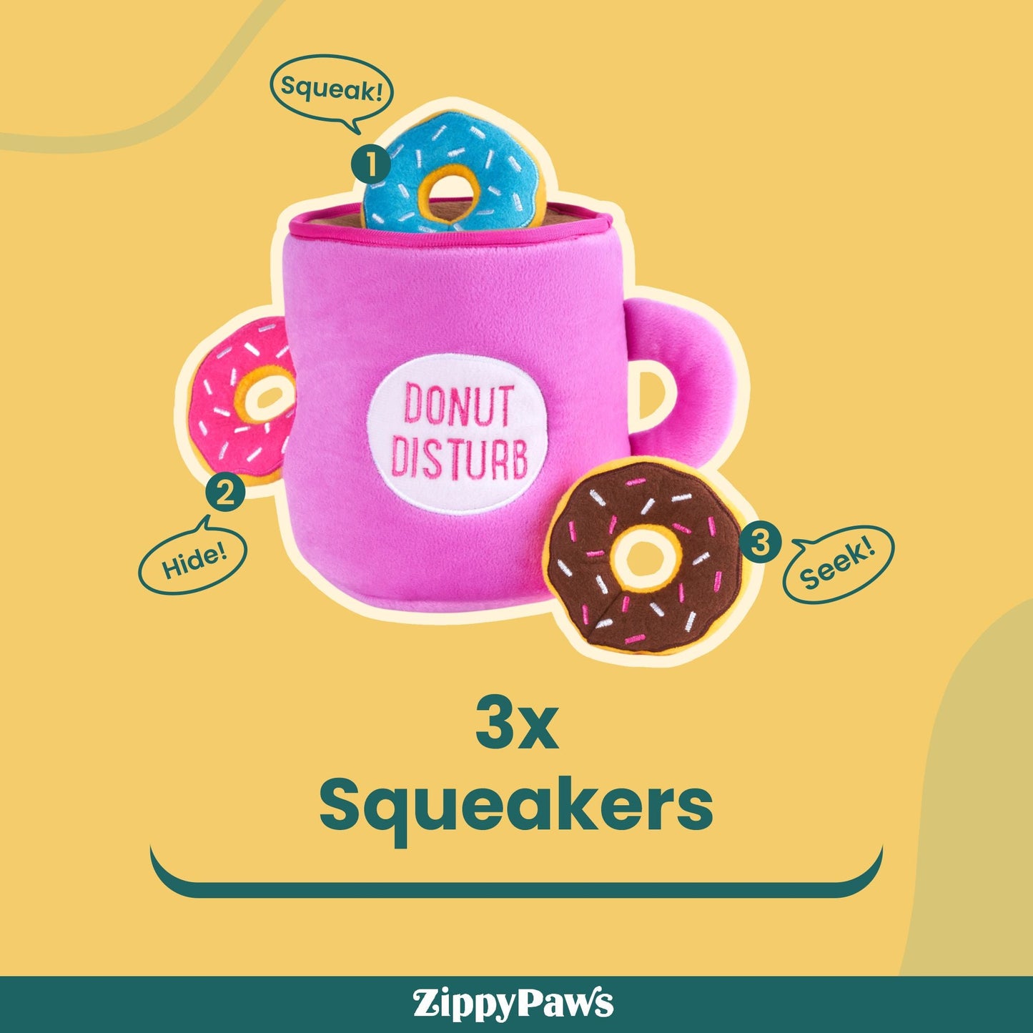 Zippy Paws Zippy Burrows Coffee and Donutz Plush Toy for Dogs
