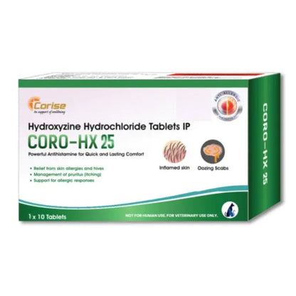 Corise Coro HX 25mg Tablet (Hydroxyzine Hydrochloride) for Dogs and Cats
