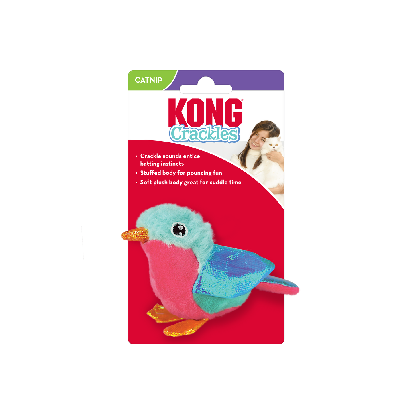 Kong Crackles Tweetz Bird Toy for Cats (Blue)