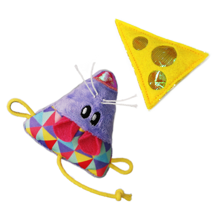 Kong Crackles & Cheez Mouse Toy for Cats (Purple & Yellow)