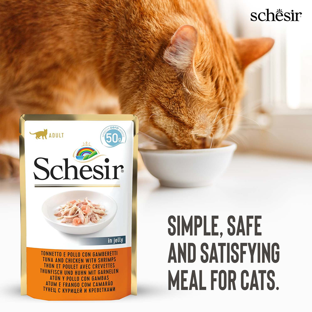 Schesir Tuna Chicken & Shrimp With Rice in Jelly Cat Wet Food