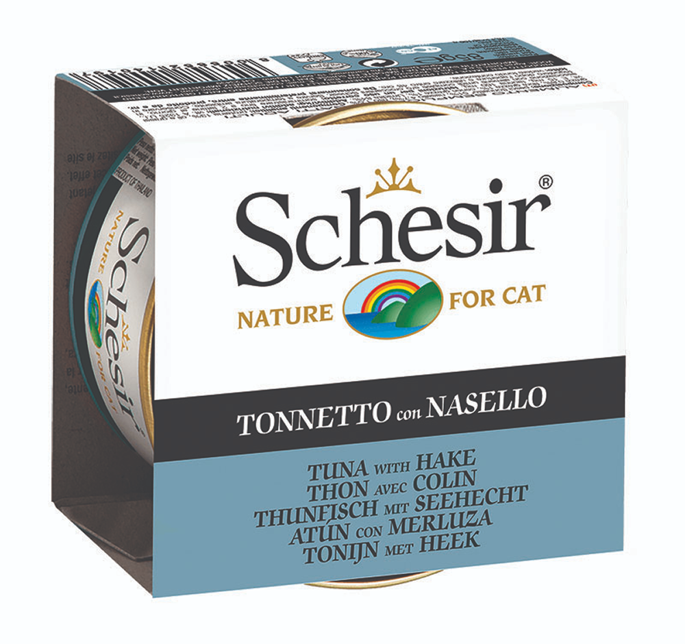 Schesir Tuna Whole Meat with Hake in Jelly Cat Wet Food