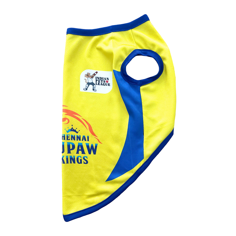 Pets Way Chennai Supaw Kings Team Jersey Vest for Dogs | Indian Pet League