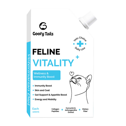 Goofy Tails Chicken Flavoured Feline Vitality + Wellness & Immunity Booster Supplement for Cats