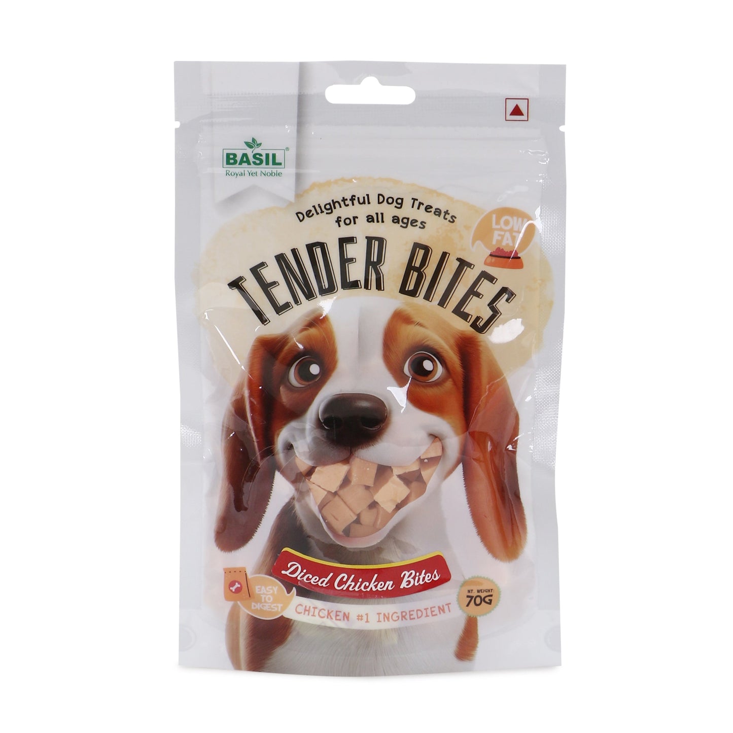 Basil Tender Diced Chicken Bites Strips Dog Treats