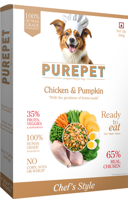 Purepet Pack of 7 Mutton, Chicken, Vegetable & Pumpkin Biryani Fresh Food for Dogs