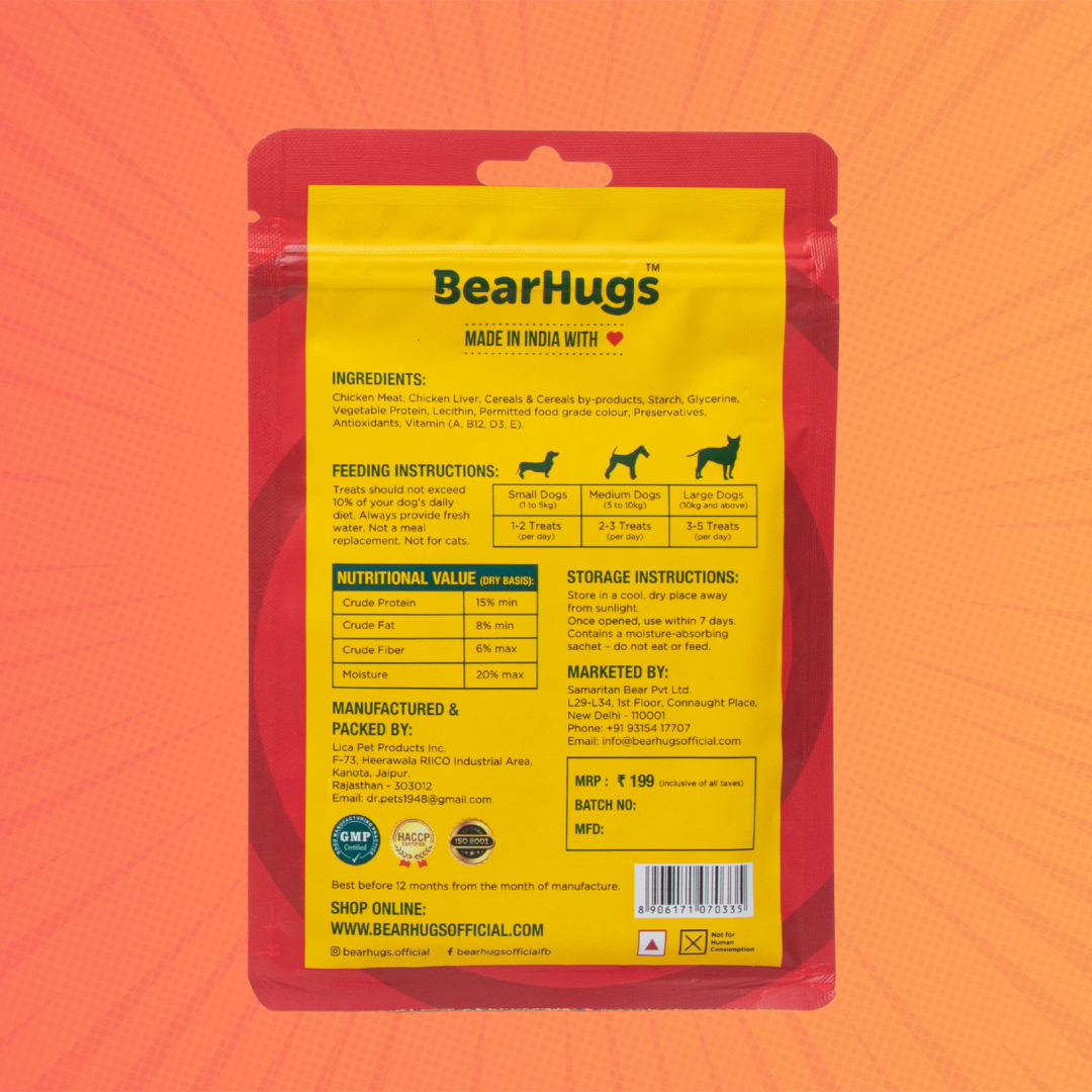 BearHugs Real Chicken Soft & Chewy Sticks Dog Treats