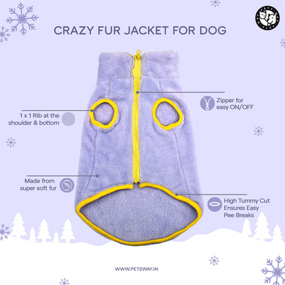 Pets Way Crazy Fur Winter Jacket for Dogs (Yellow)