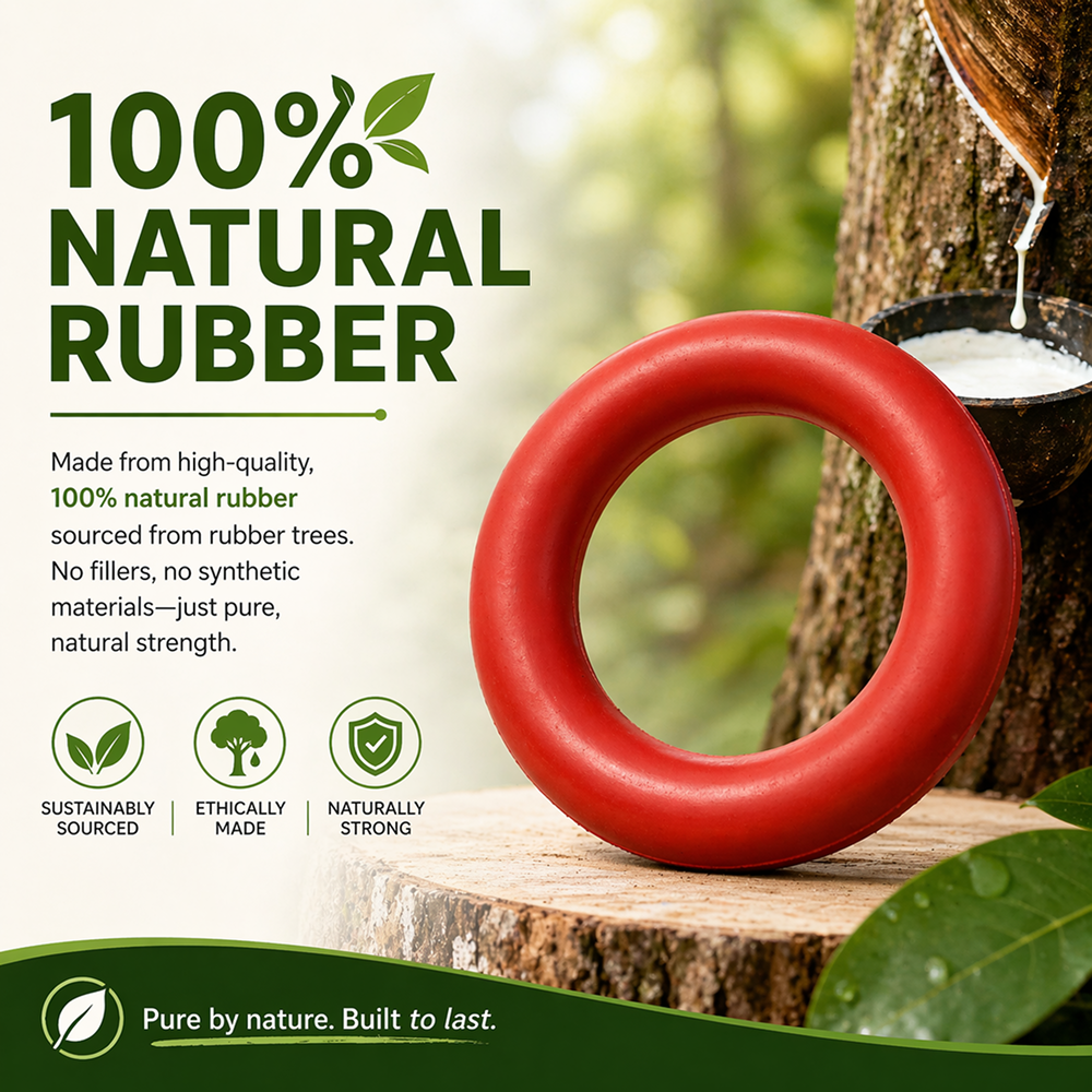Talking Dog Club Ringa a Ring Natural Rubber Chew Toy for Dogs (Red)