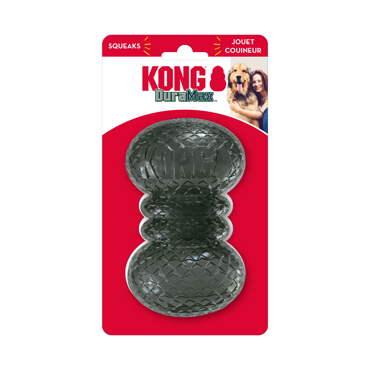 Kong DuraMax Dumbbell Toy for Dogs (Black Transparent)