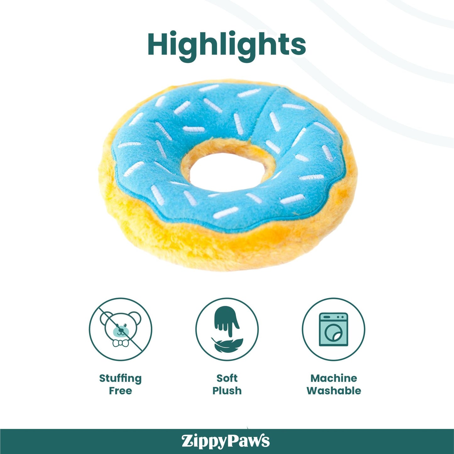 Zippy Paws Blueberry Donutz Plush Toy for Dogs