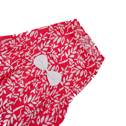 Skatrs Cotton Dress for Dogs and Cats (Hot Pink and White)