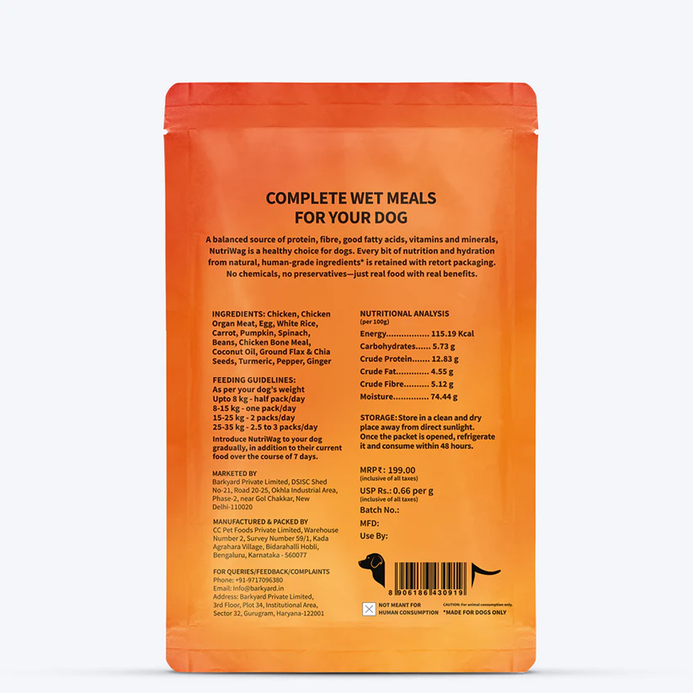 NutriWag Fresh Chicken, Rice and Vegetables Dog Wet Food (Limited Shelf Life)