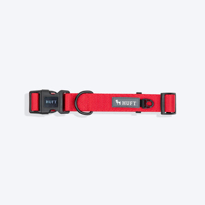 HUFT Classic D Ring Collar for Dogs (Cherry Red)