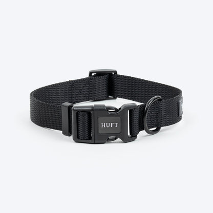 HUFT Classic D Ring Collar for Dogs (Coal Black)