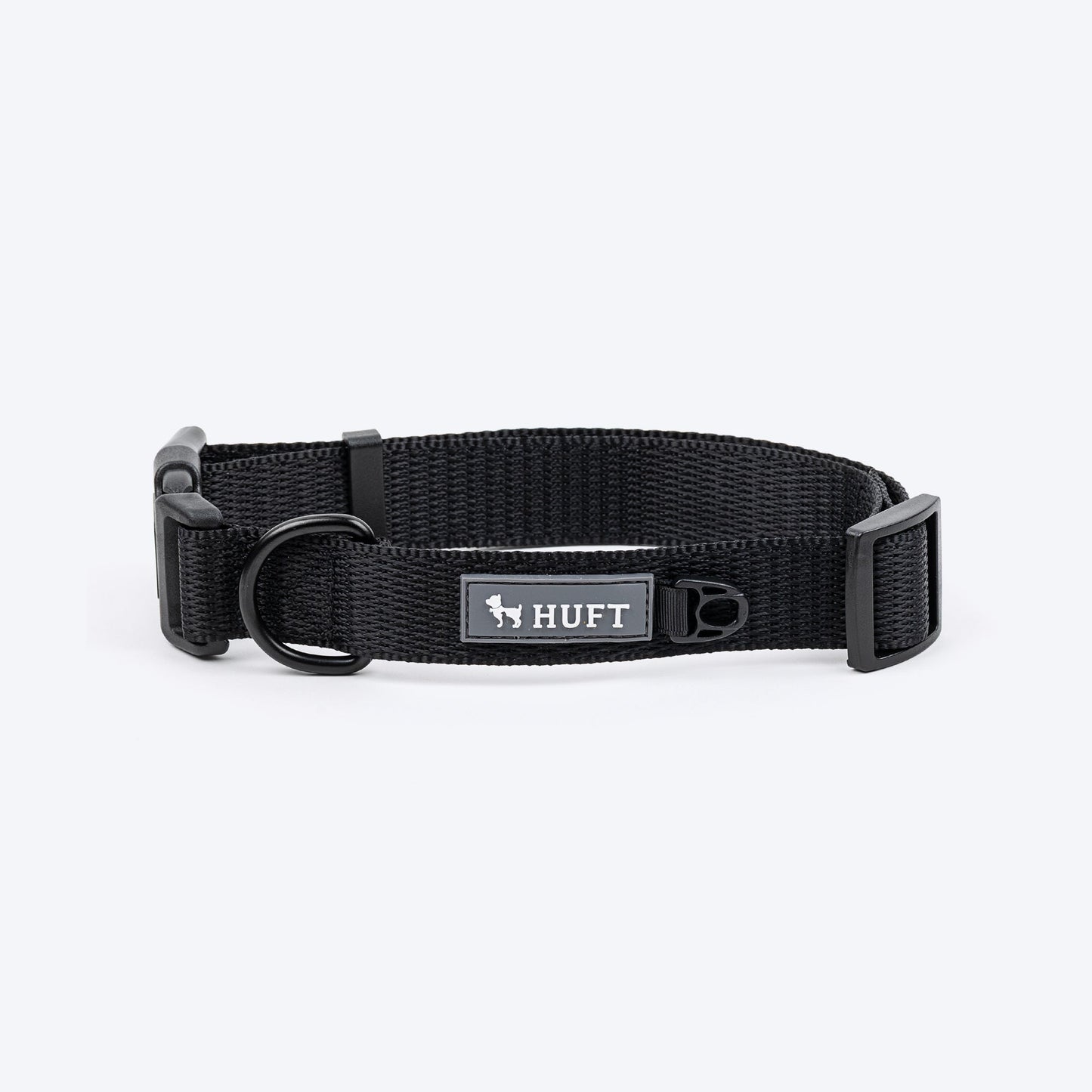 HUFT Classic D Ring Collar for Dogs (Coal Black)