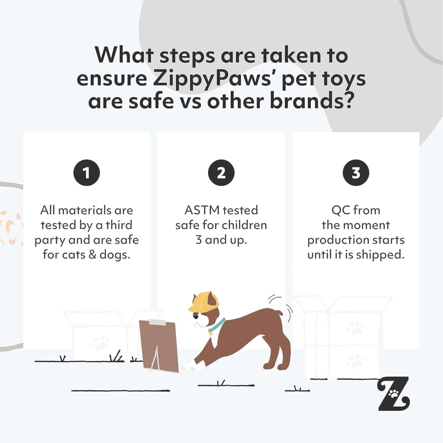 Zippy Paws ZippyTuff Teether Elliot the Elephant Plush Toy for Dogs