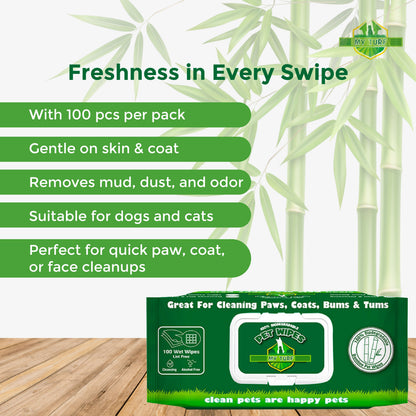 My Turf Bio Bamboo Fiber Wipes for Dogs and Cats