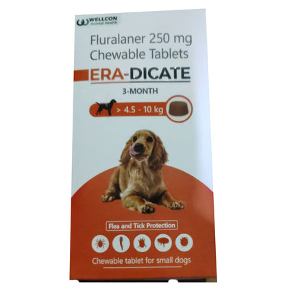Wellcon Eradicate (Fluralaner) 250mg Tablet for Dogs 4.5 to 10kg