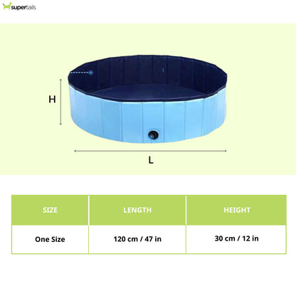Emily Pets Foldable Non Slip Outdoor Swimming Pool for Dogs and Cats (Blue)