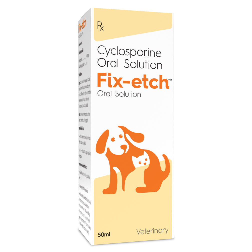 Vvaan Fix Etch (Cyclosporine) Oral Solution 50ml for Dogs and Cats