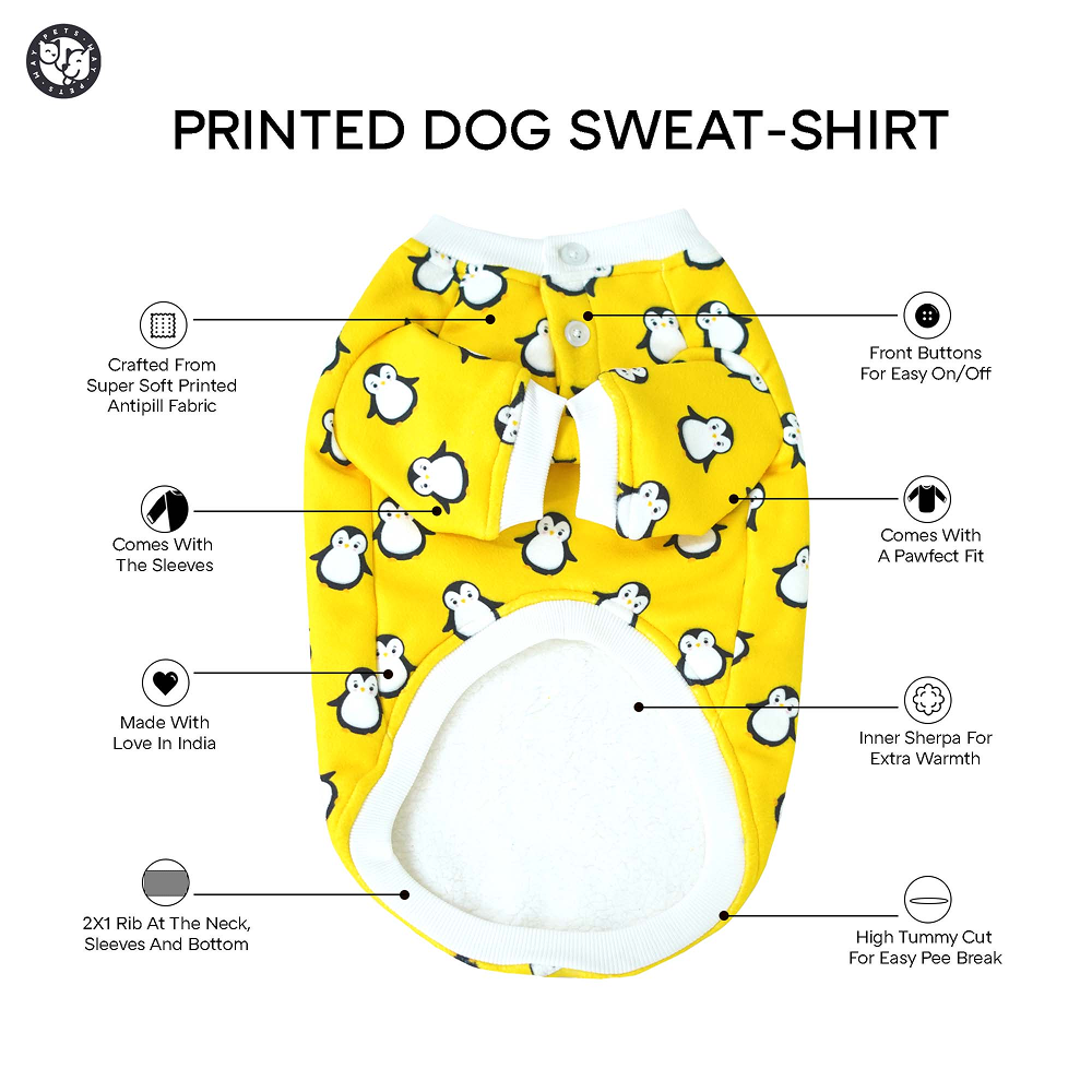 Pets Way Foxwagen Winter Sweatshirts for Dogs (Yellow)