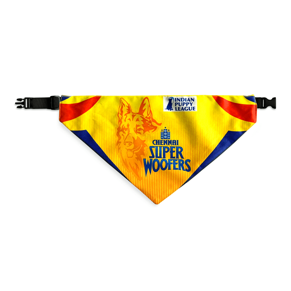 Barkbutler Chennai Super Woofers Bandana for Dogs | Indian Pet League