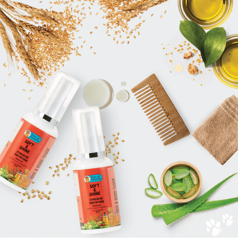 Papa Pawsome Soft & Shine Detangling Fur Serum for Dogs (Limited Shelf Life)