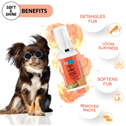 Papa Pawsome Soft & Shine Detangling Fur Serum for Dogs (Limited Shelf Life)