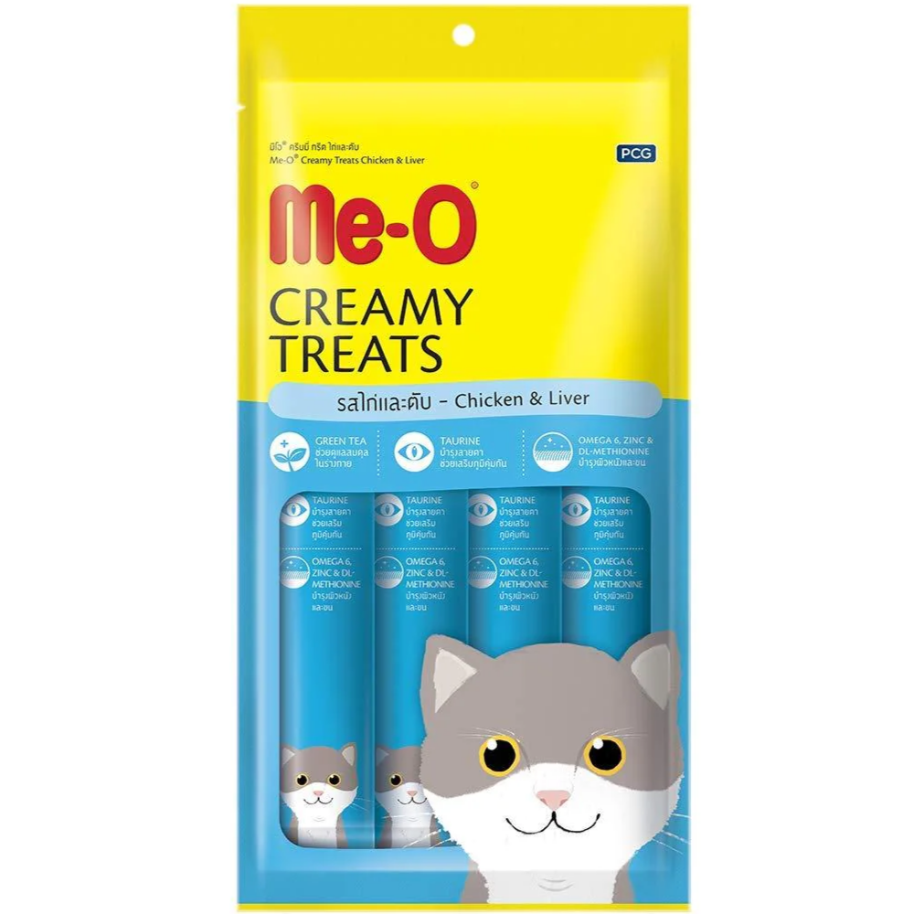Me O Chicken, Liver, Salmon, Tuna, Tomato Combo Creamy Treats Cat
