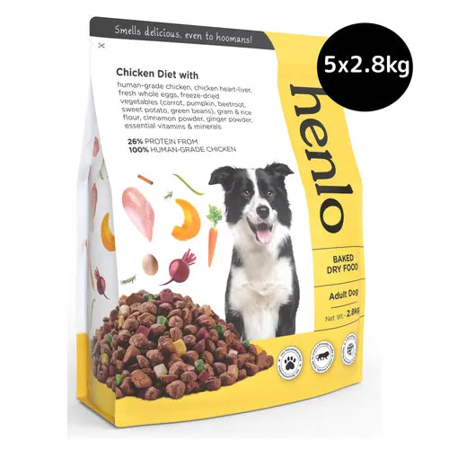 Henlo Baked Chicken & Vegetable Dry Food for Adult Dogs and Post Card Combo