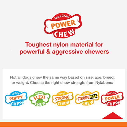 Nylabone Medley Flavoured Textured Power Chew Bone Toy for Dogs (Brown)