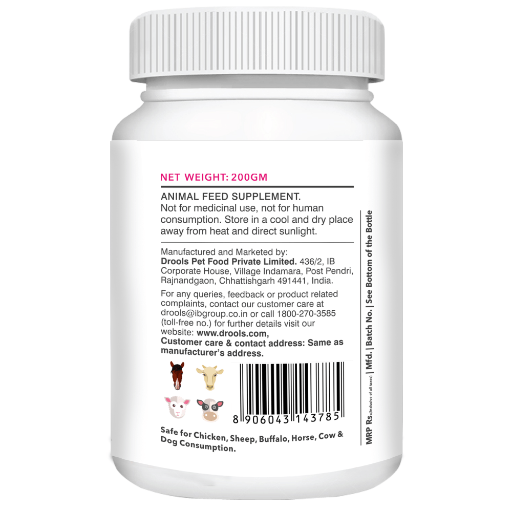 Drools Absolute Skin & Coat and  Absolute Calcium Supplement Tablets for Dogs Combo