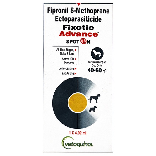 Vetoquinol Fixotic Advance (Fipronil) Tick & Flea Control Spot On for 40 to 60kg Dogs