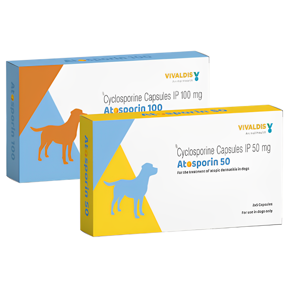 Vivaldis Atosporin (Cyclosporin) 100mg Capsules for Dogs (5 tablets)
