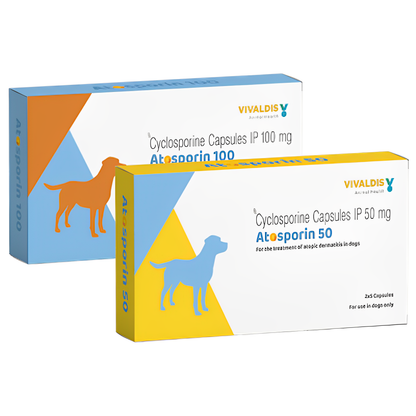 Vivaldis Atosporin (Cyclosporin) 50mg Capsules for Dogs (5 tablets)