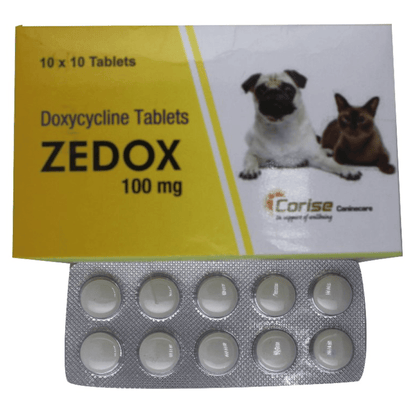 Corise Zedox (Doxycycline) 100mg Tablets for Dogs and Cats (10 tablets)